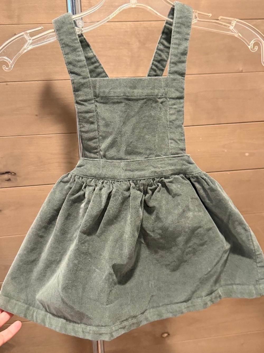 Rare Australia Bonds Brand Corduroy Pinafore Dress Size 2 (18-24 months) Green